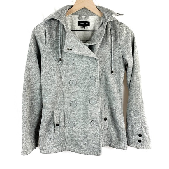 New Look Knit Double Breasted Hoodie Sweater - Picture 1 of 7